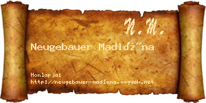 Neugebauer Madléna névjegykártya